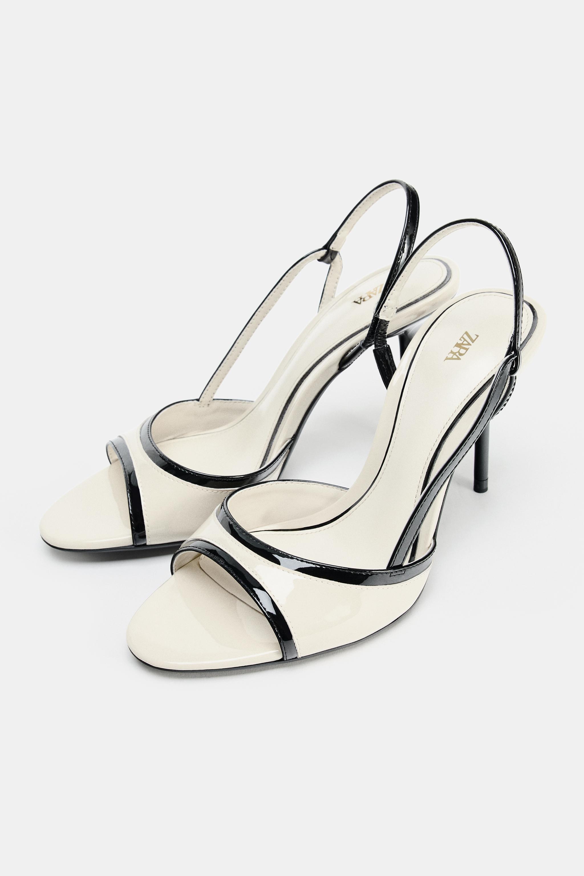 PATENT FINISH HEELED SANDALS